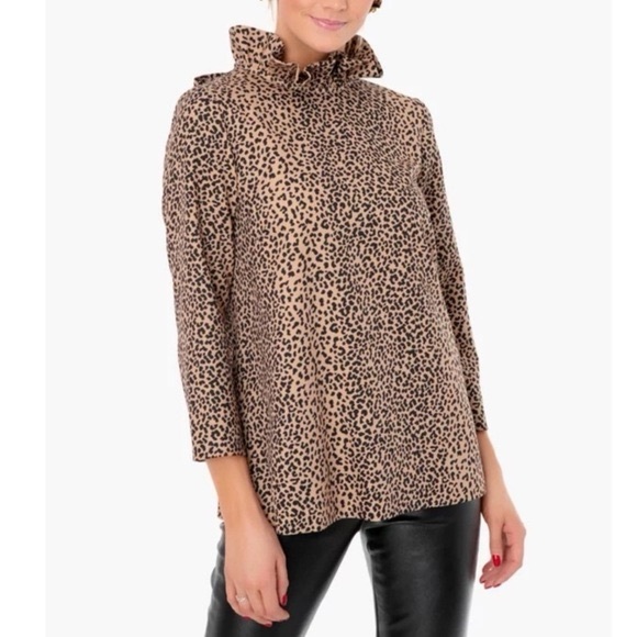 Tuckernuck leopard Faye blouse bow size M medium - Picture 2 of 5